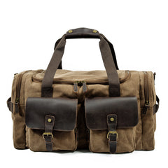 Cool Canvas Leather Mens Retro Large Green Travel Weekender Bag Duffle Bag for Men - iwalletsmen