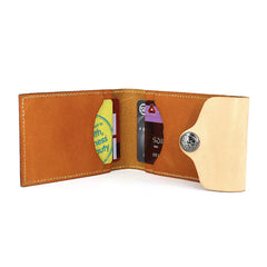 Unique Leather Mens Card Wallet Front Pocket Wallets Small Change Wallet for Men - iwalletsmen