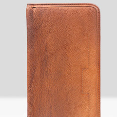 Handmade Leather Mens Cool Long Leather Wallet Bifold Clutch Wallet for Men - iwalletsmen