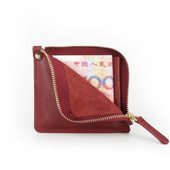 Leather Mens Zipper Small Wallet Wristlet Wallet Clutch Wallet Small Wallet for Men - iwalletsmen