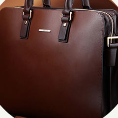 Genuine Leather Mens Cool Messenger Bag Briefcase Work Bag Business Bag Laptop Bag for men