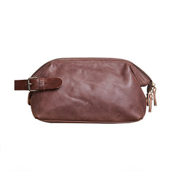 Large Black Leather Mens Brown Clutch Bag Zipper Wristlet Bags Purse for Men - iwalletsmen