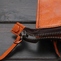 Handmade Leather Mens Cool Long Leather Wallet Zipper Clutch Wristlet Wallet for Men - iwalletsmen