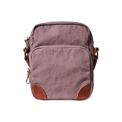 Cool Leahter Canvas Mens Side Bag Coffee Vertical Messenger Bags Courier Bag for Men - iwalletsmen