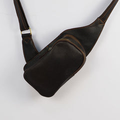 Black Coffee Leather Mens Sling Bag Sling Shoulder Bag Sling On Shoulder Backpack for men - iwalletsmen