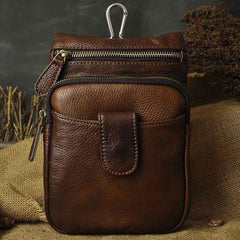 Vintage Leather Belt Pouches for Men Waist Bag BELT BAGs Shoulder Bags For Men - iwalletsmen