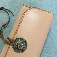 Handmade Leather Mens Clutch Wallet Cool Wallet Long Wallets for Men Women