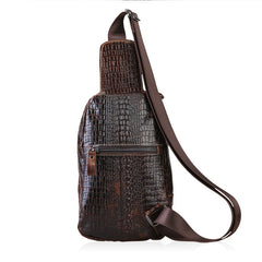Cool Mens Leather Sling Bag One Shoulder Backpacks Sling Crossbody Backpack For Men - iwalletsmen