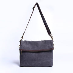 Canvas Mens 13‘’ Side Bag Courier Bag Gray Postman Bag Messenger Bag for Men - iwalletsmen