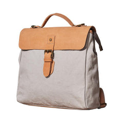 Canvas Leather Mens Womens Backpack Messenger Backpack Satchel Bag Canvas School Backpack for Men Women - iwalletsmen