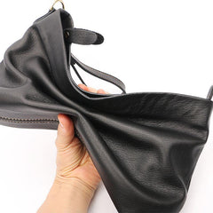 Vintage Black Soft Leather Mens Clutch Wallet Wristlet Bag Zipper Clutch Bag For Men - iwalletsmen