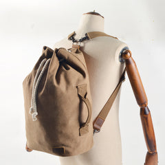Cool Canvas Mens Sling Bag Backpack Travel Chest Bag Canvas Barrel Bag for Men - iwalletsmen
