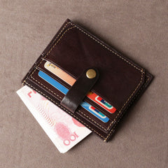 Genuine Leather Mens Cool Slim Front Pocket Wallet Leather Wallet Men Small Wallets  for Men