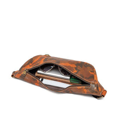 Badass Leather Fanny Pack Men's Yellow Camouflage Chest Bag Hip Bag Waist Bag For Men - iwalletsmen