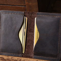 Handmade Leather Mens Cool Wallet Card Slim Wallet Change Coin License Wallet for Men