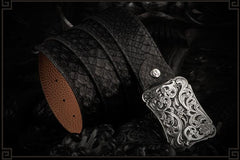 Handmade Genuine Leather Mens Belt Custom Cool Leather Men Black Belt for Men
