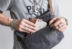 Canvas Mens Cool Small Messenger Bag iPad Bag Chest Bag Bike Bag Cycling Bag for men - iwalletsmen
