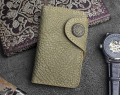 Handmade Leather Floral Mens Cool Key Wallet Wallet Card Holder Small Card Keychain Wallets for Men