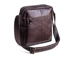 Genuine Leather Mens Cool Messenger Bag Square Bag Chest Bag Bike Bag Cycling Bag for men
