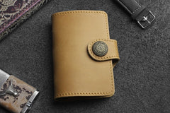Handmade Leather Floral Mens Cool billfold Wallet Card Holder Small Card Slim Wallets for Men