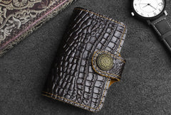 Handmade Leather Floral Mens Cool billfold Wallet Card Holder Small Card Slim Wallets for Men