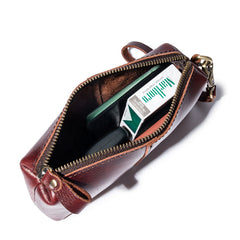 Brown MENS LEATHER ZIPPER CLUTCH WRISTLET PURSE BAG CLUTCH Wallet FOR MEN - iwalletsmen