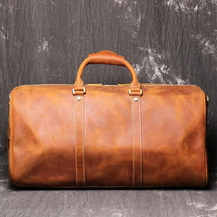 Casual Leather Men 16 inches Large Overnight Bags Travel Bags Brown Weekender Bags For Men - iwalletsmen