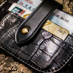 Handmade Leather Mens Cool billfold Wallet Card Holder Small Card Slim Wallets for Men