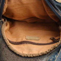 Blue Denim Mens Womens Small Messenger Bag Jean Casual Postman Bags Shoulder Bag Courier Bag For Men - iwalletsmen