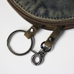 Blue Denim Mens Small Wallet billfold Wallet Keychain Wallet Coin Purse For Men - iwalletsmen
