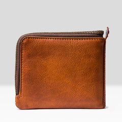 Handmade Mens Cool billfold Leather Wallet Men Small Wallets Bifold for Men
