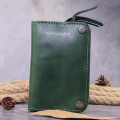 Brown Leather Key Case Key Wallet Men's Dark Coffee Key Holder Red Card Holder For Men - iwalletsmen