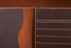 Handmade Mens Leather Small Slim Passport Wallet Vintage Bifold Long Wallet For Men - iwalletsmen