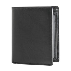 Black Leather Mens Small Wallet Slim Wallet Bifold Black Billfold Wallet billfold Wallet for Men - iwalletsmen