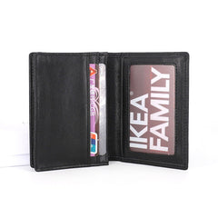 Leather Black Coffee Mens Small Card Wallet Coin Wallet Front Pocket Wallet for Men - iwalletsmen