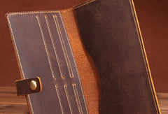 Handmade Cool Leather Wallets Long Leather Wallet Bifold Long Wallet For Men - iwalletsmen