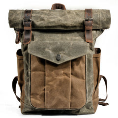 Cool Canvas Retro Mens Large Waterproof Travel Bag Computer Bag Student Backpack for Men - iwalletsmen