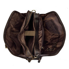 Vintage Leather Brown Men's 14‘’ Laptop Briefcase Professional Briefcase Business Handbag For Men - iwalletsmen
