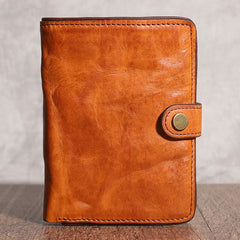 Pleated Leather Mens Vertical Black billfold Wallet Men Brown Small Bifold Wallets for Men - iwalletsmen