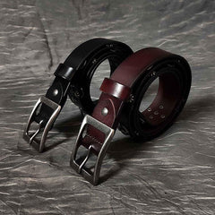 Cool Black Punk Leather Star Metal Rock Belt Motorcycle Belt Leather Belt For Men - iwalletsmen