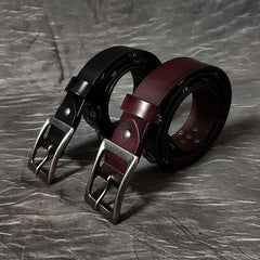 Cool Black Punk Leather Star Metal Rock Belt Motorcycle Belt Leather Belt For Men - iwalletsmen