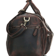 Cool Vintage Coffee Black Leather Mens Overnight Bags Travel Bags Weekender Bags For Men - iwalletsmen