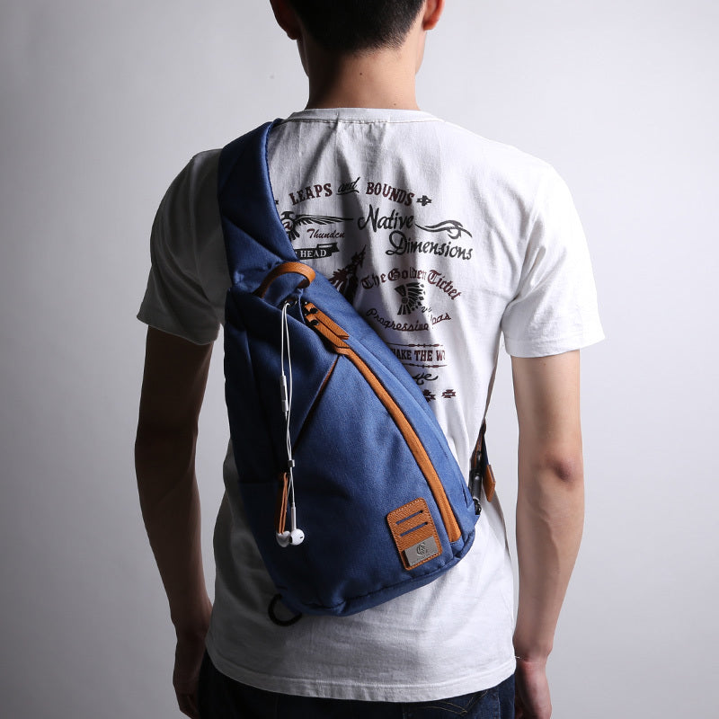 Cool Nylon Casual Men's Black Chest Bag One Shoulder Backpack For Men - iwalletsmen