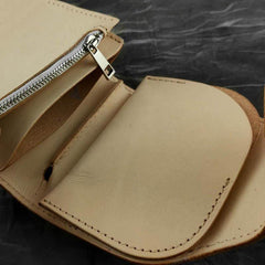 Vintage Handmade Beige Leather Men's billfold Wallet Bifold Biker Chain Wallet For Men - iwalletsmen