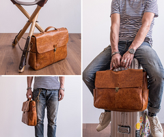 Genuine Leather Mens Cool Messenger Bag Work Bag Satchel Bag Briefcase Bag for men