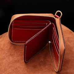 Handmade Leather Mens Chain Biker Wallet Cool Leather Wallet Small Wallets for Men