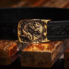 Handmade Genuine Leather Mens Belt Custom Cool Leather Men Black Belt for Men