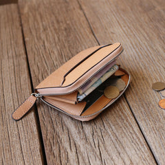 Leather Mens Zipper Front Pocket Wallet Card Wallet Slim Small Change Wallet for Men - iwalletsmen