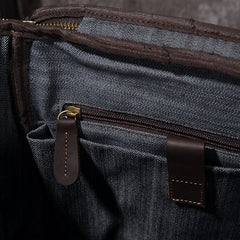 Cool Coffee Mens Leather Hiking Backpack Travel Backpack Leather Backpack for Men - iwalletsmen