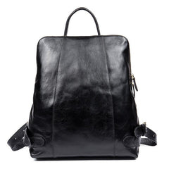 Casual Black Mens Leather 15-inch Computer Backpack Brown Travel Backpack School Backpack for men - iwalletsmen